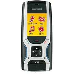 Kandy Mobile Kinder Handy (MP3-Player, Schnellwahltasten, USB-Anschluss, Handy-Ortung) schwarz / silber
