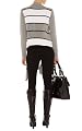 Draped Front Striped Cardigan