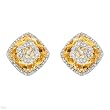 Earrings With 15.95ctw Precious Stones - Genuine Clean Diamonds and Citrines Well Made in 14K Two tone Gold. Total item weight 10.5g Length 18mm