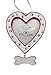 Kurt Adler Dog Heart Picture Frame - Bone Dangle and Paw Prints Ornament