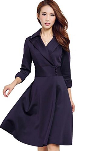 (フンテン)FengTengレディース 秋 ドレス ゆったり 長袖ワンピ ワンピース ロング ひざ下 丈 エレガント 結婚式 美しい 無地 披露宴 発表会ドレス ワンピース