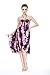 Women's Hawaiian Butterfly Luau Dress in Black Pink Panel Hibiscus Palm Print