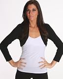 Black Bolero Shrug Tops with Long Sleeves SC31003