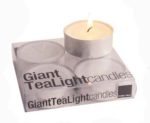 Candle TeaLights-Giant-Box/4-White (6.5 hours burning time)