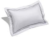 Pinzon Hotel Satin Stitch 400-Thread-Count Sateen Boudoir Pillow, Silver Grey