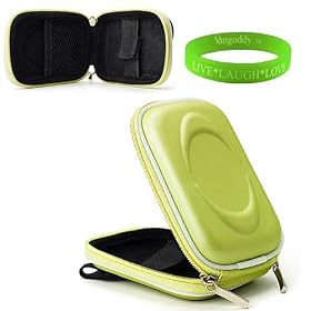 Durable and Elegant Slim Digital Camera Hard Case for your Canon Powershot 300 Series: ELPH 320 HS , 310 HS , 300 HS in Pastel Green , interior lined with nylon preventing scratches + Green Vangoddy Bracelet!!!