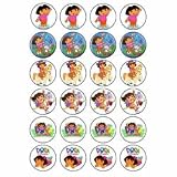 Dora the Explorer style 24 Edible Wafer Paper Fairy/Cup Cake Toppers on an A4 sheet - Birthday Cake and Party Idea