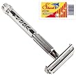 Parker 60R Butterfly Open Double Edge Safety Razor & 10 SHARK Super Chrome blades