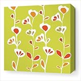 IMAGE OF Rhythm Stencil Stretched Wall Art in Pear and Rust Size: 24
