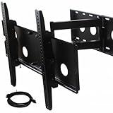 VideoSecu TV wall mount for 37'-55' LCD LED Plasma TV, full motion articulating 27' Pullout swivel tilting Free 7 ft HDMI cable W13