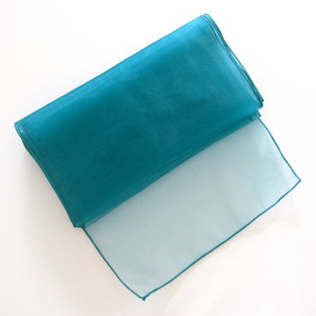 OurWarm Teal Blue Organza Table Runner 12