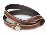 Distressed leather wrap bracelet, 'Daring in Brown'