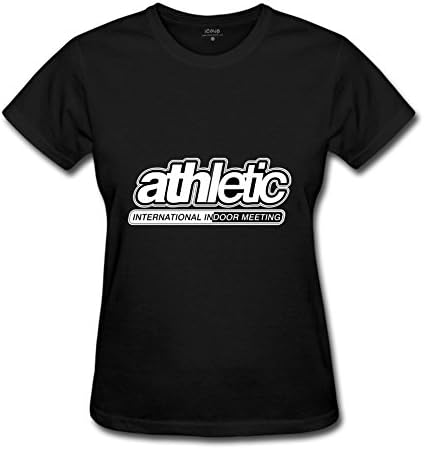 Icoup Women's ATHLETIC Short Sleeve Cotton T Shirt L Black