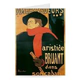 Ambassadeurs: Aristide Bruant, 1892 (litho) .. - Greeting Card (Pack of 2) - 7x5 inch - Art247 - Standard Size - Pack Of 2