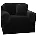 Maytex Collin Stretch 1-Piece Slipcover Chair, Black