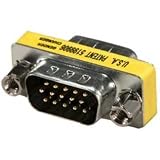 15 pin SVGA VGA connector VGA Male to Male 15 pin M-M Gender Changer adaptor adapter, used to change the gender of a VGA / SVGA cable from female to male