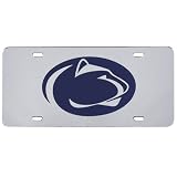 Penn State Nittany Lions Silver Mirror Team Logo License Plate