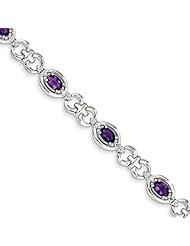 Sterling Silver Diamond & Amethyst Bracelet