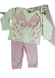Itsus Eco Organic Cotton Baby Girls Pink Butterfly 3-Piece Set (Tee) 0-3 months
