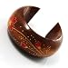 Brown Wood Floral Cuff Bangle