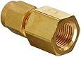 Parker A-Lok 2FSC4N-B Brass Compression Tube Fitting, Adapter, 1/8" Tube OD x 1/4" NPT Female