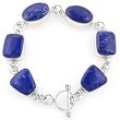 Sterling Silver Irregular-Shaped Sodalite Inlay Bracelet with Toggle Closure