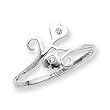 Sterling Silver CZ Hearts Ring