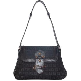Click here to buy Fendi Black Zucchino Fun Shoulder Bag 8BR541TN9F0WN1 by Fendi.