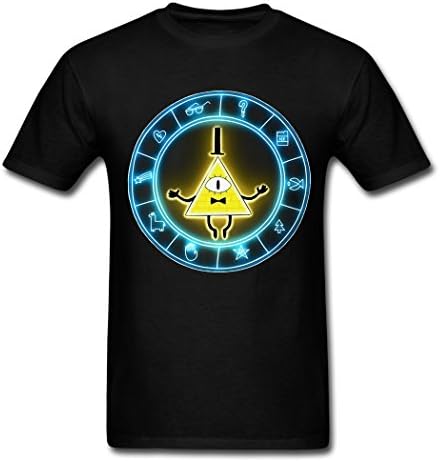 Super Running Gravity Falls Bill Cipher New Wave Black Men's T Shirt Large