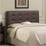 Tufted Leather Headboard in Brown Size: Queen Tufted Leather Headboard in Brown Size: Queen