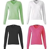 Produkt-Bild: Hanes Damen V-Neck Pulli, V-Ausschnitt Pullover in 4 Farben und den Gr&ouml;ssen S, M, L und XL