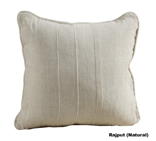 Homescapes Ribbed Cushion 16×16 Inches Natural with Cushion Pad Filled, 100% Cotton Cover and Well Filled Pad, 40 x 40 cm Coordinating with Throws and Curtains of Cotton Ribbed Range. Easy care, washable at home.