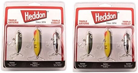 NEW! Heddon PK3HD2 Triple Threat Tiny & Baby Torpedo Fishing Lures - 2 Sets of 3