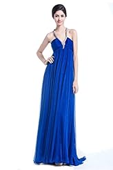 Maternity A-line Halter Sleeveless Crystal  Ruched Backless Beaded Floor Length Tulle Evening Dress/Prom Dress  With Ruffles