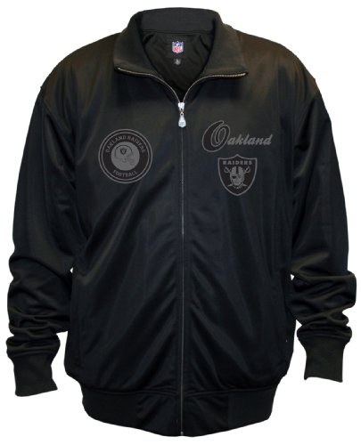 NFL Men's Oakland Raiders Pitch Black Track Jacket (Black, Small)