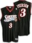Allen Iverson Black Reebok NBA Authentic Philadelphia 76ers Jersey