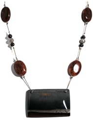 Tanias Treasures Jewelry "Moondancer" Pendant Necklace, Pietersite, Labradorite, Succor Creek Jasper Pendant, .925 Sterling Silver, 20"