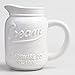 Mason Jar Ceramic Creamer Pitcher with Handle - White by WM