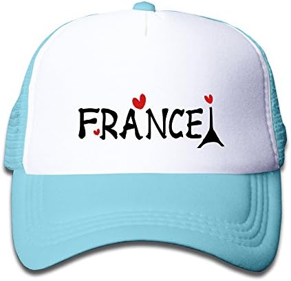 Charplory France Txt Effel Tower Hearts Vector Art Youth Snapback Hat Cap SkyBlue