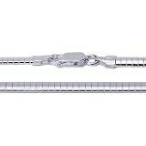 2MM Sterling Silver Italian Flat Dome Omega Necklace Chain (16