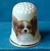 Porcelain China Collectable Thimble -- Papillon Dog