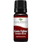 Germ Fighter Synergy Essential Oil Blend. 100% Pure, Undiluted, Therapeutic Grade. (Blend of: Lemon, Clove Bud, Cinnamon Bark, Eucalyptus, and Rosemary)
