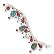 .925 Silver, Turquoise & Red Coral Charm Bracelet