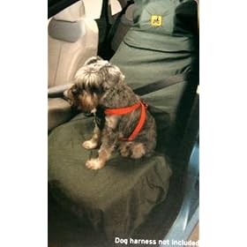 Heavy Duty Front Car Seat Protector for dogs folds into pillow - SRS Airbag compatible