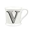 Queens Churchill China Alphabet V Mug, UK Decorated, Fine Bone China