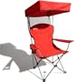 Strathwood Folding Canopy Chair, Red with Silver Frame