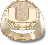Miami Hurricanes Solid 10K Gold ''U'' In Circle Ring Size 10.5