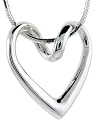Flawless Sterling Silver Floating Heart, 13/16" X 13/16"