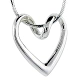 Flawless Sterling Silver Floating Heart, 13/16" X 13/16"