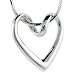 Flawless Sterling Silver Floating Heart, 13/16" X 13/16"
